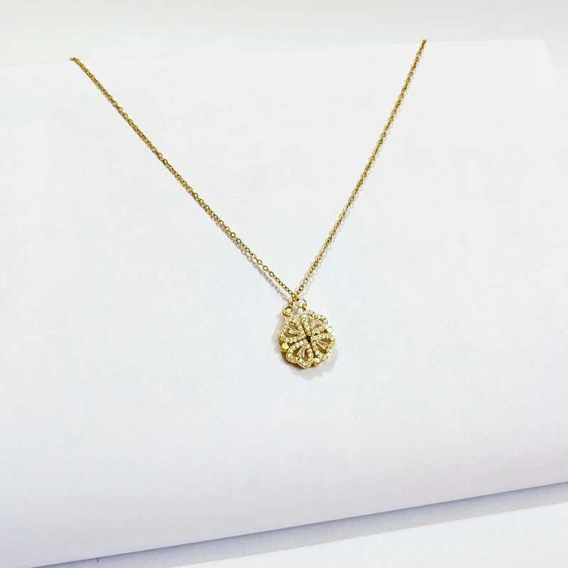 Blooming Hearts Magnetic Pendant Necklace