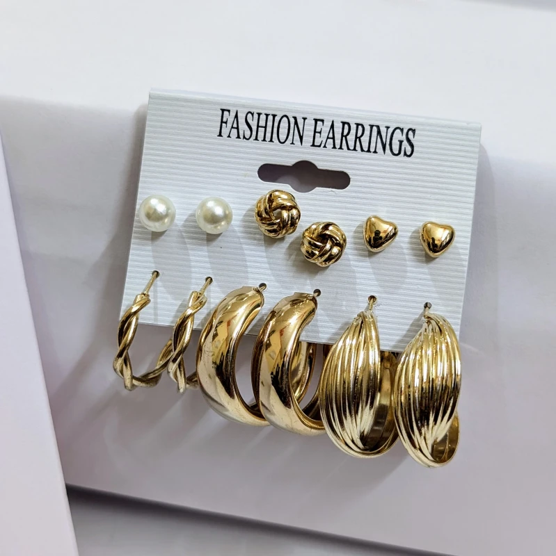 Charm & Circle Earring Set