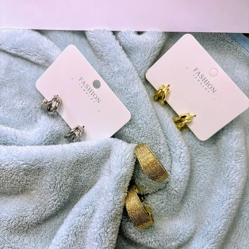 Minimalist Earring Combo Set (3 Pcs) – Silver & Golden